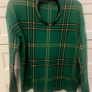 Green Plaid Women's Sweater